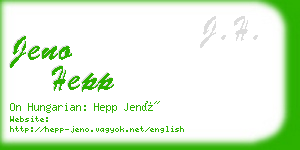 jeno hepp business card